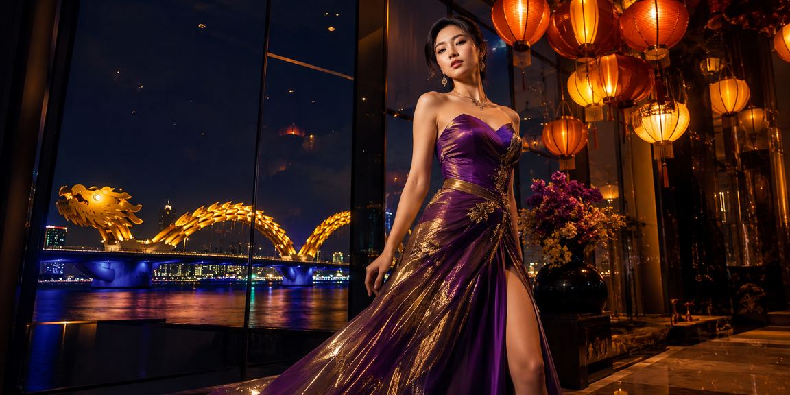 Cảnh đêm Đà Nẵng với đèn lồng rực rỡ, gợi lên trải nghiệm giải trí trực tuyến sôi động tại miền Trung