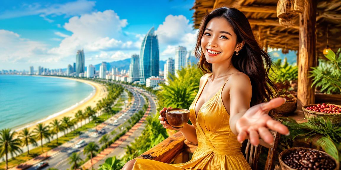 Góc cà phê Đà Nẵng với không khí thư giãn, gợi lên trải nghiệm cá cược trực tuyến thoải mái tại Việt Nam